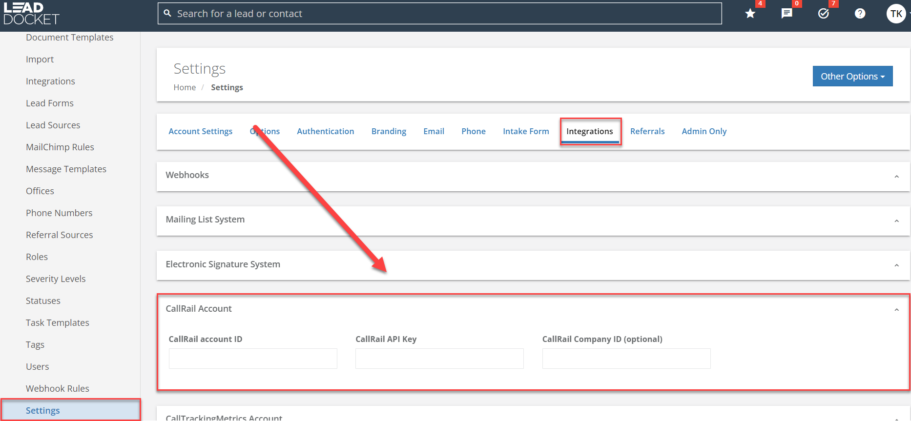 CallRail Integration with Lead Docket Docket Launch