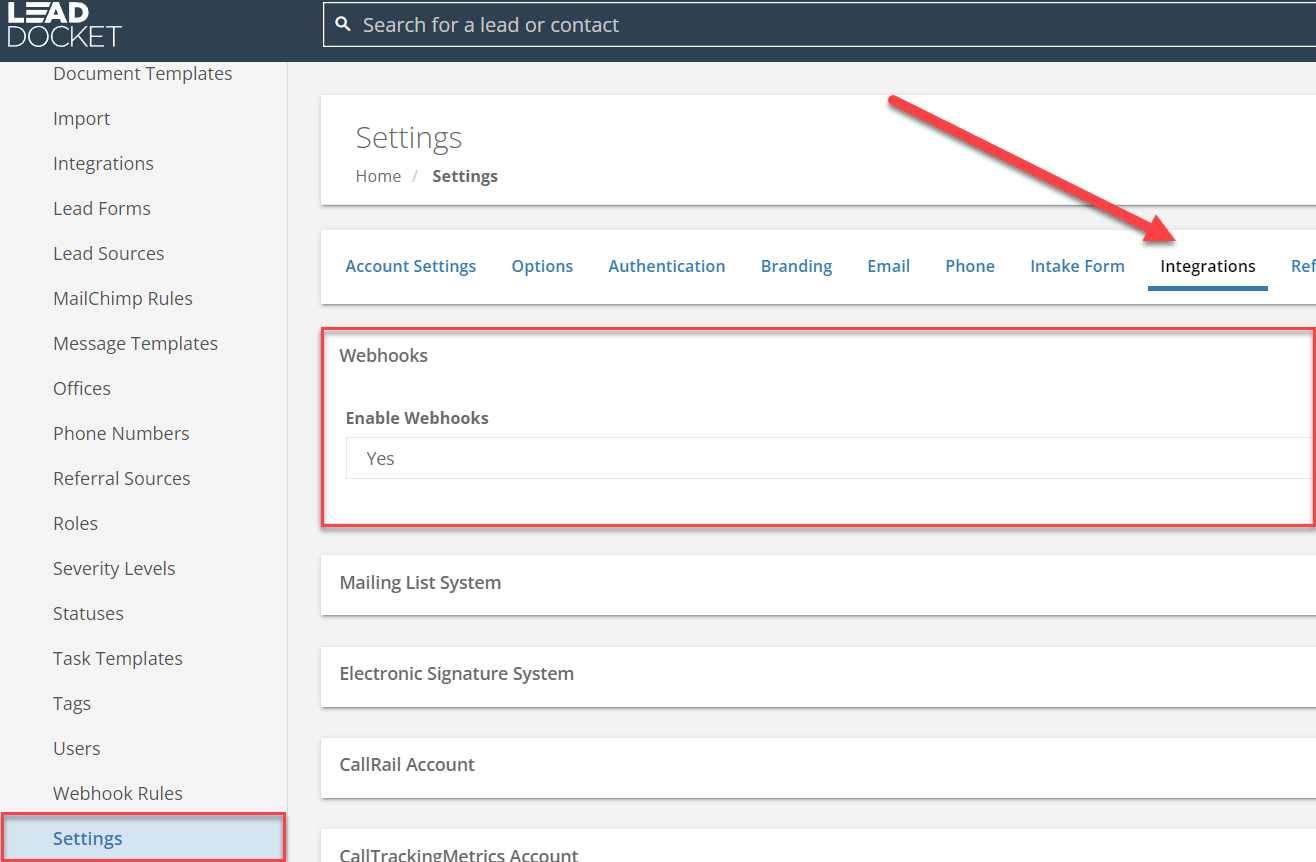 Slack Integration with Lead Docket Docket Launch
